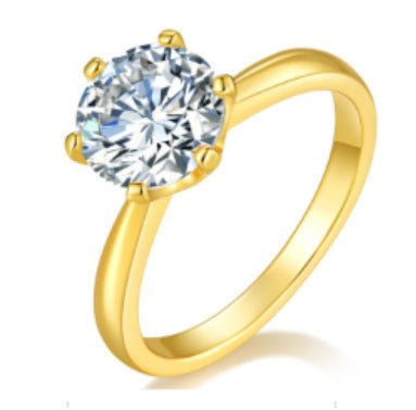 Bague Femme Moissanite à Six Griffes Fermée en Argent Sterling 925 Élégante - IVOIRART.COM