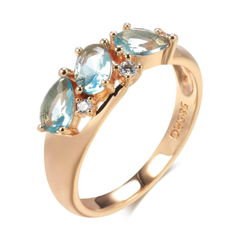 Bague Femme Tendance en Zircon Doré Rose Élégante et Raffinée, Tailles 7 - 10 - IVOIRART.COM