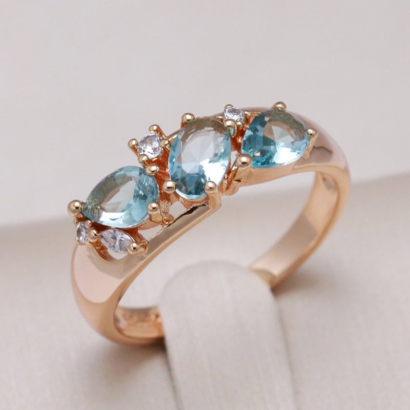 Bague Femme Tendance en Zircon Doré Rose Élégante et Raffinée, Tailles 7 - 10 - IVOIRART.COM