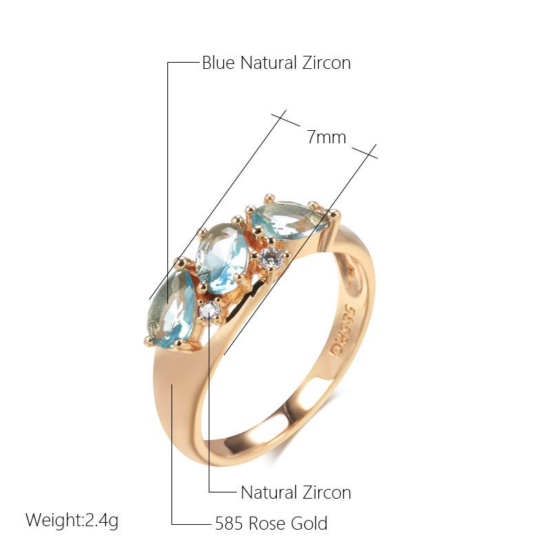 Bague Femme Tendance en Zircon Doré Rose Élégante et Raffinée, Tailles 7 - 10 - IVOIRART.COM