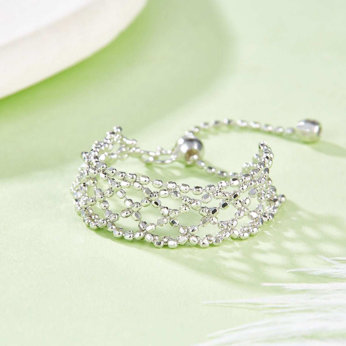 Bague Fleur Creuse en Argent Sterling S925 0,8 g Largeur 8,3 mm Ajustable - IVOIRART.COM
