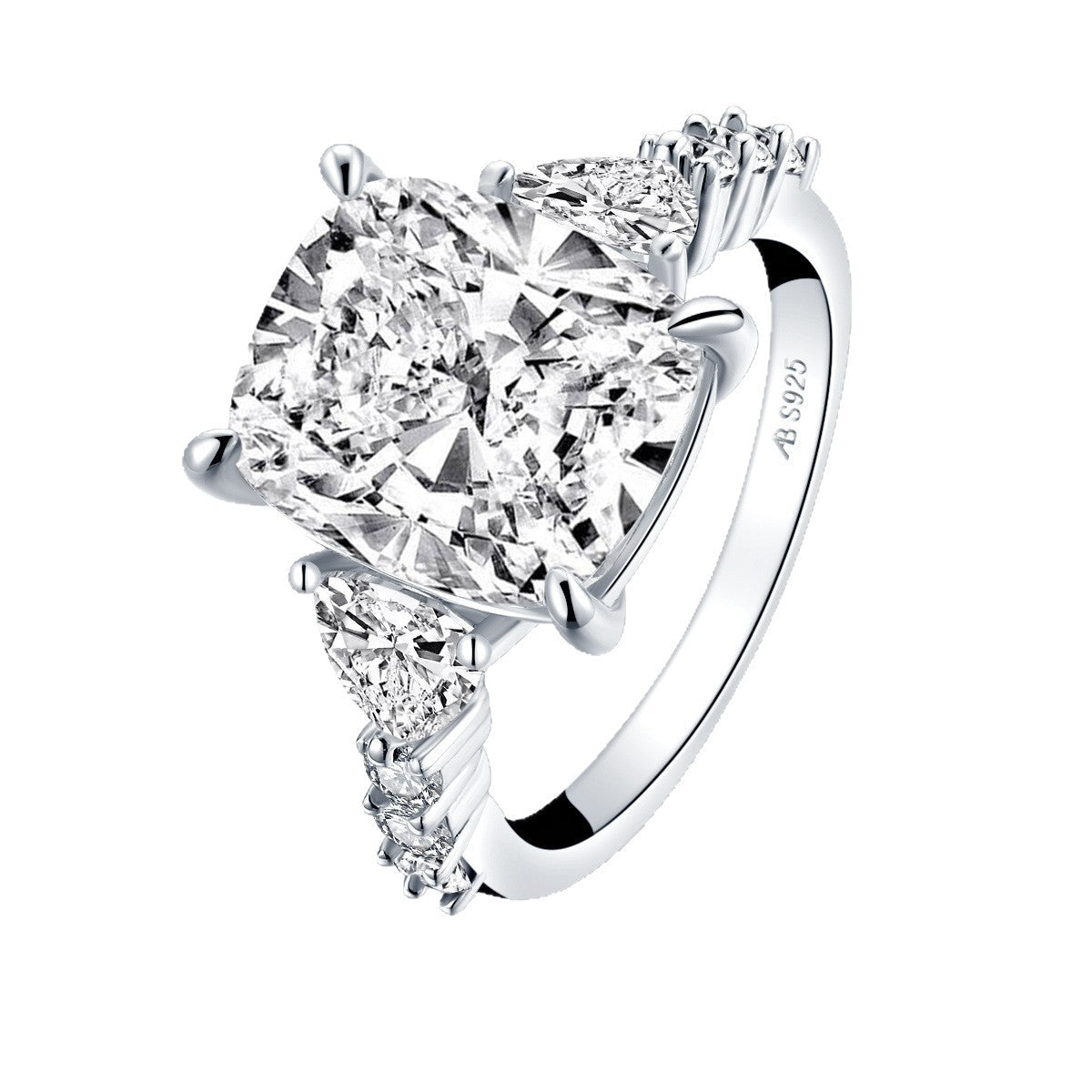 Bague Géométrique Rectangulaire en Zircone Cubique pour Femmes Élégantes - IVOIRART.COM