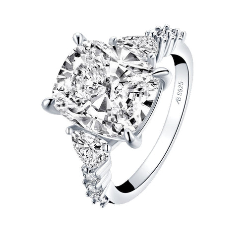 Bague Géométrique Rectangulaire en Zircone Cubique pour Femmes Élégantes - IVOIRART.COM
