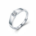 Bague homme en argent 925 à moissanite platine, ajustable, finition fine luxe - IVOIRART.COM
