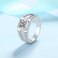 Bague homme en argent sterling S925 avec moissanite 1 carat, style luxe chic pur - IVOIRART.COM
