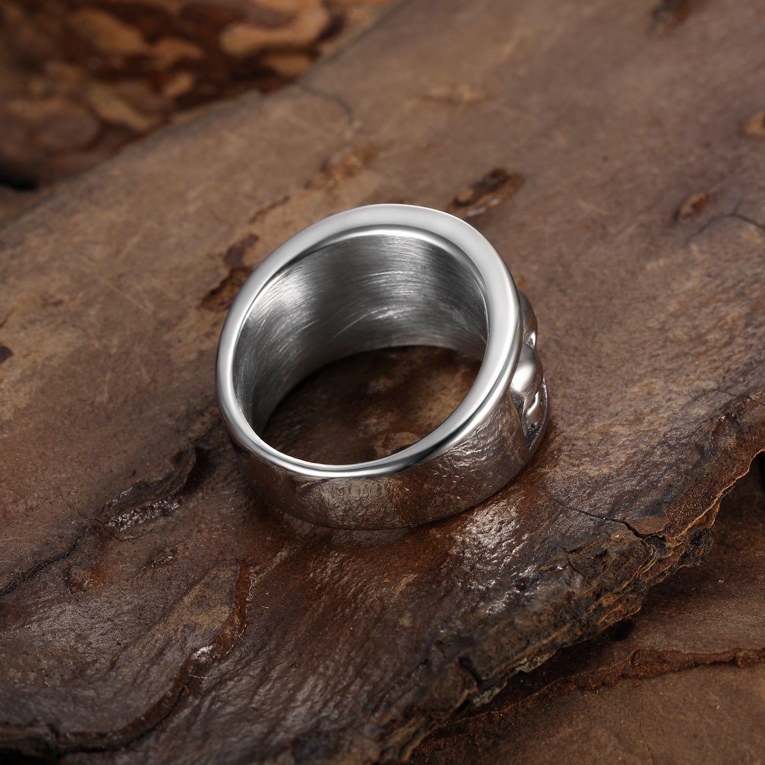 Bague Homme Punk à Plusieurs Têtes de Mort en Acier Inoxydable Noir Poli - IVOIRART.COM
