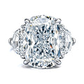 Bague Large 10 Carats Moissanite Taille Coussin Rectangulaire en Argent 925 - IVOIRART.COM