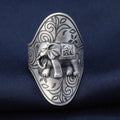 Bague large éléphant ouverte en argent sterling 990, style bohème ethnique, pour tenue décontractée quotidienne - IVOIRART.COM