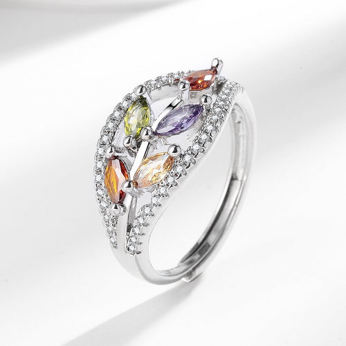 Bague légère de luxe personnalisée en pierres précieuses colorées, design raffiné et style manchette ouverte - IVOIRART.COM