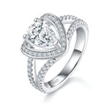 Bague Moissanite Coeur 1ct S925 Argent plaqué Platine 5x8mm D-VVS1 Taille 5-9GRA - IVOIRART.COM