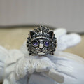 Bague Ouverte Chat Tribal en Argent 925, Style Rétro Bohème, Pour Tenues Quotidiennes et Décontractées - IVOIRART.COM