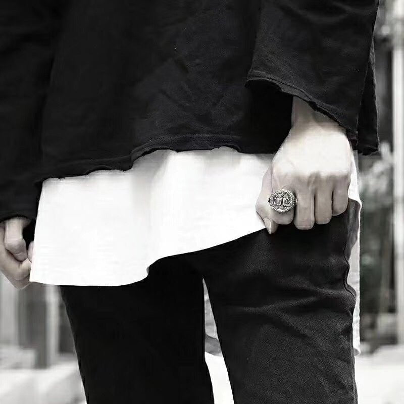 Bague ouverte vintage Anubis égyptien en argent sterling 925, style gothique audacieux, pour tenues quotidiennes et streetwear - IVOIRART.COM