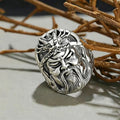 Bague Ouverte Vintage Guan Gong en Argent Sterling 925, Style Masculin Audacieux, Pour Tenues Quotidiennes et Streetwear - IVOIRART.COM