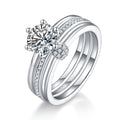 Bague Pavée Moissanite 1ct D VVS1 Argent S925 Plaqué Platine Set Mariage Élégant - IVOIRART.COM