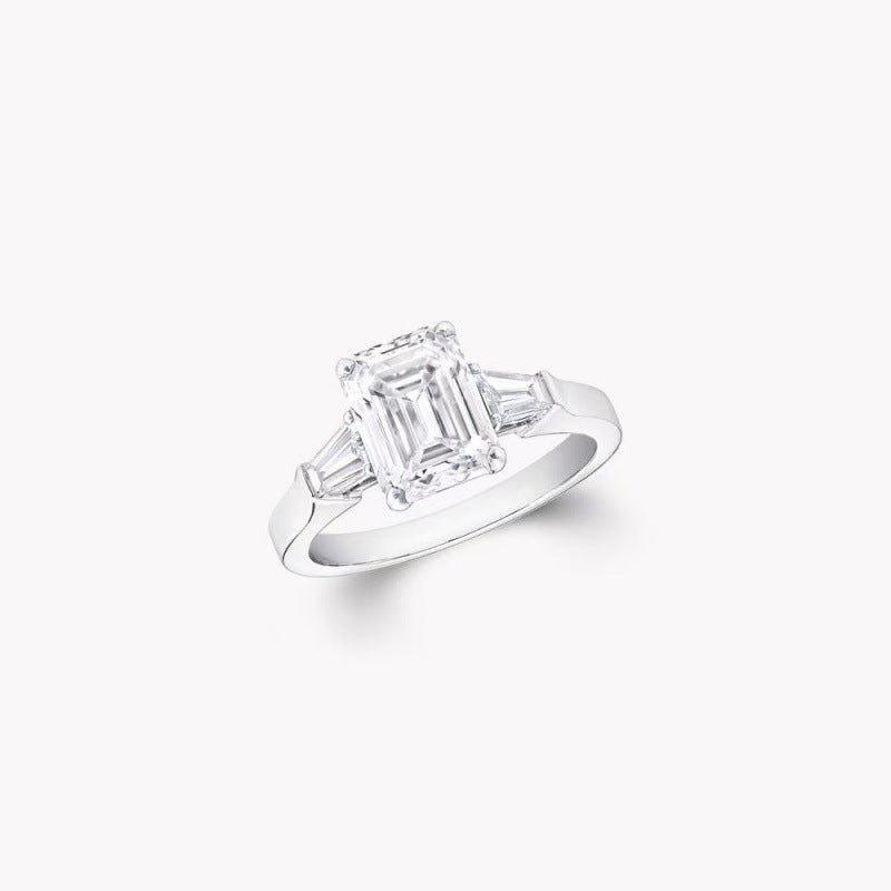 Bague pour Femme en Argent Sterling Forme Cube de Sucre avec Zircon incrusté - IVOIRART.COM