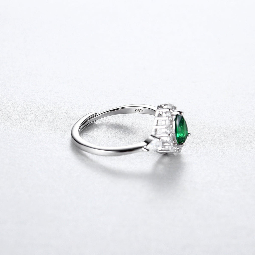 Bague réglable ouverte polyvalente light-luxury en argent 925 goutte d'eau chic - IVOIRART.COM