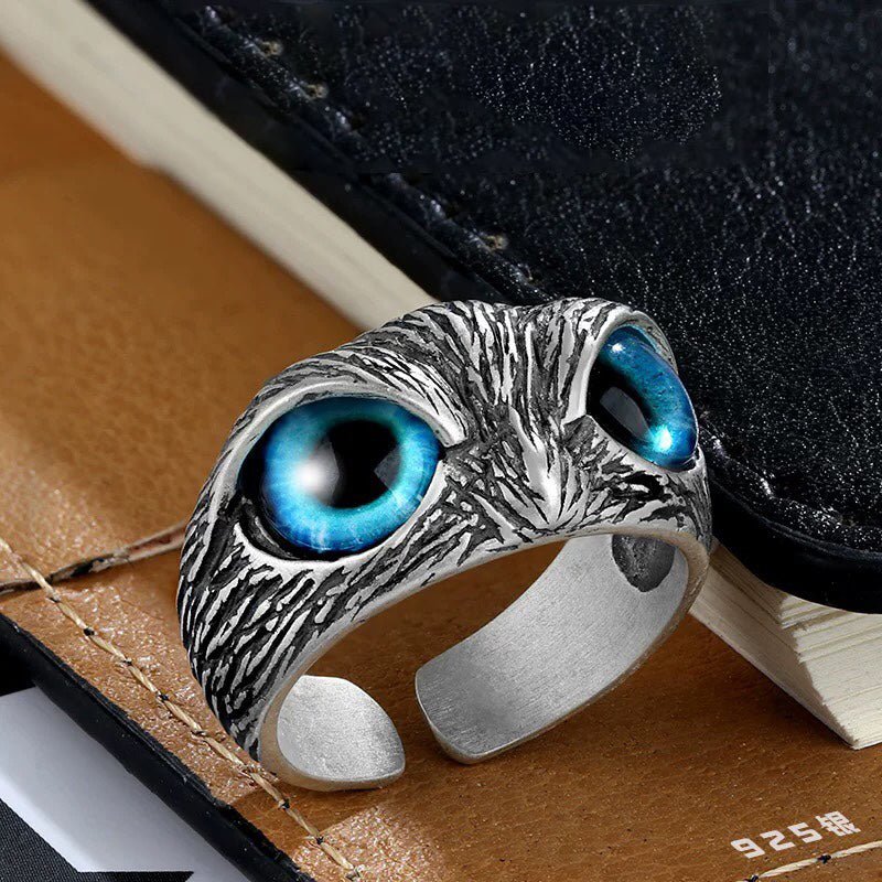 Bague Unique Hibou Mystique Rétro en Argent Sterling 925, Style Gothique Bohème - IVOIRART.COM