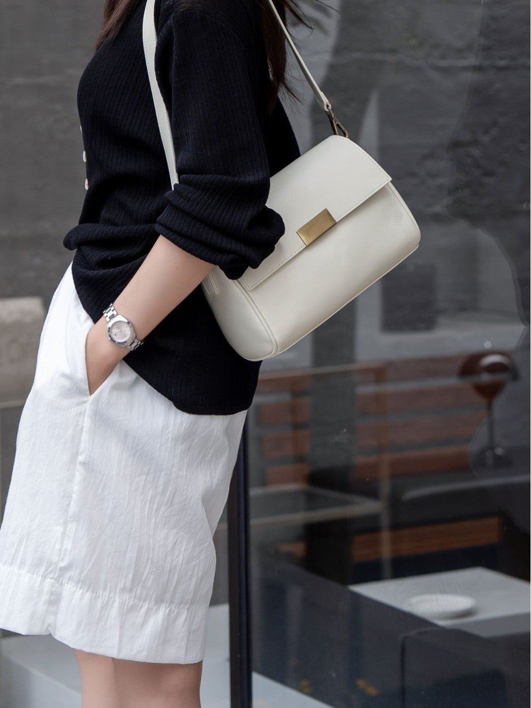 Baidi Leather Sac Femme 2025 Cuir Véritable Top-Grain Crossbody Sac Élégant Chic - IVOIRART.COM