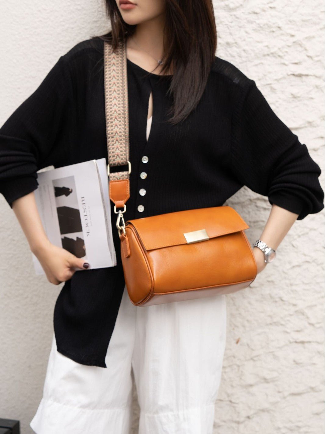 Baidi Leather Sac Femme 2025 Cuir Véritable Top-Grain Crossbody Sac Élégant Chic - IVOIRART.COM
