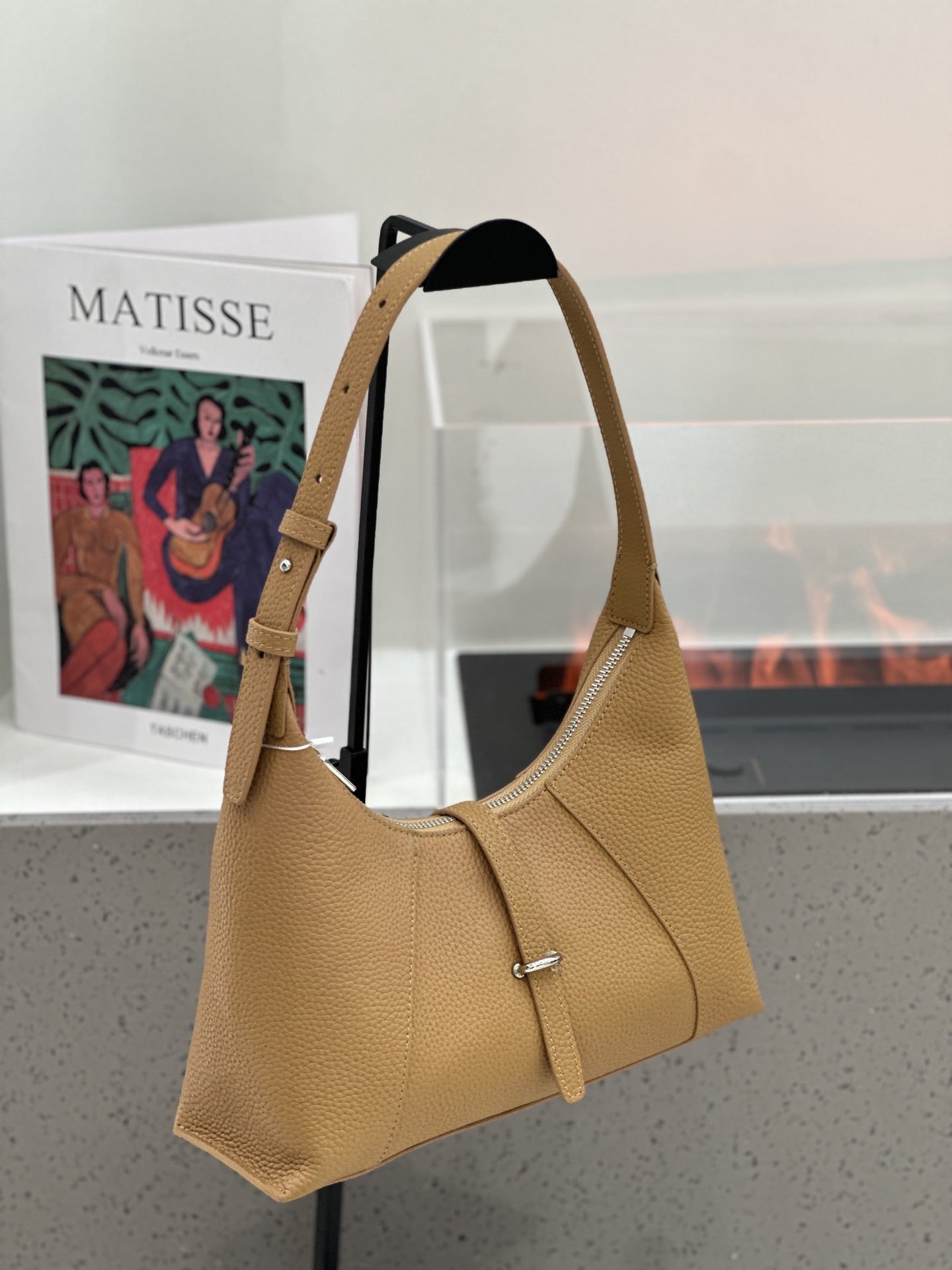 Baidie Sac Cuir Femme 2025 Première couche Vachette Dumpling Croissant Noir Chic - IVOIRART.COM