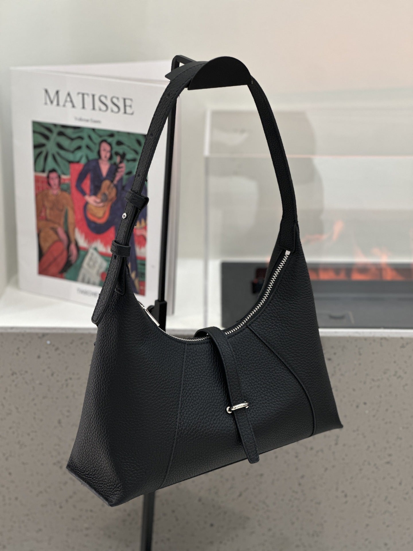 Baidie Sac Cuir Femme 2025 Première couche Vachette Dumpling Croissant Noir Chic - IVOIRART.COM