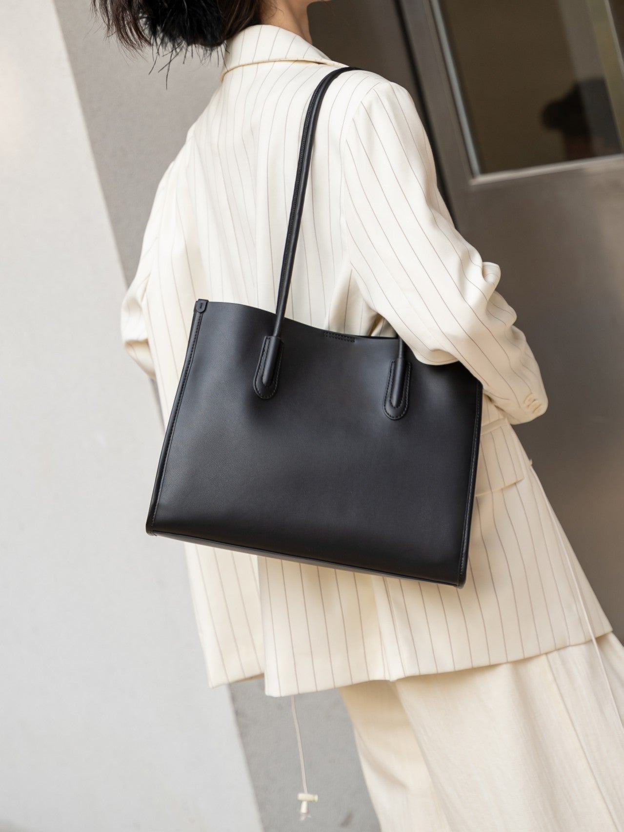 Baidii Sac en Cuir Femme 2025 - Cabas grand format en cuir de vachette zippé pro - IVOIRART.COM