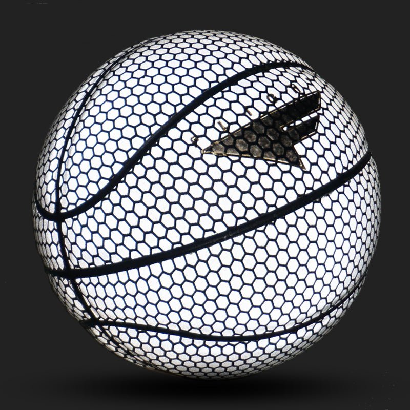 Ballon de basketball réfléchissant multicolore en cuir synthétique diamètre 24,6 cm - IVOIRART.COM