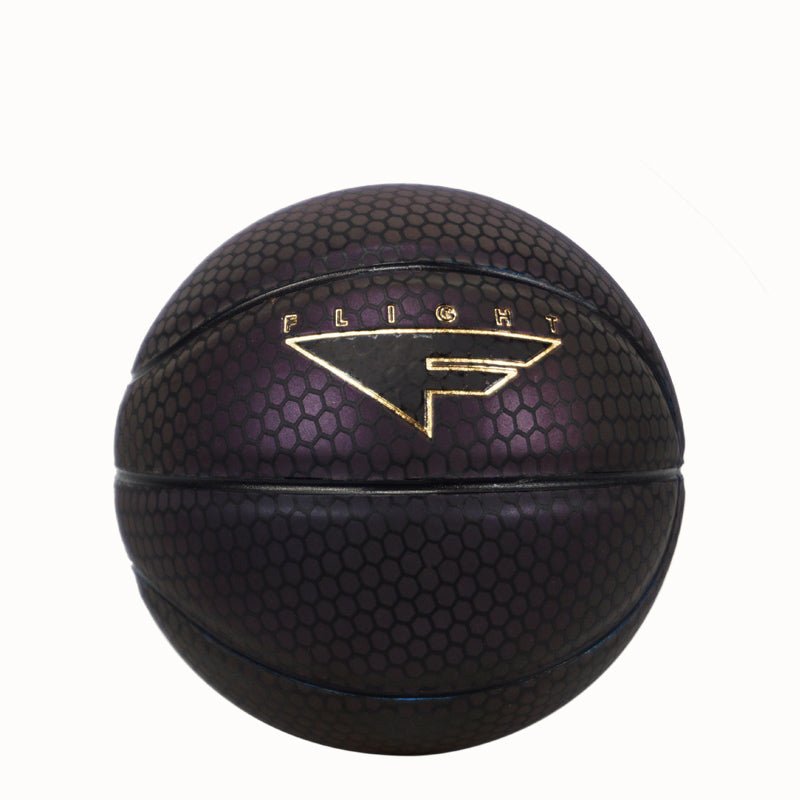 Ballon de basketball réfléchissant multicolore en cuir synthétique diamètre 24,6 cm - IVOIRART.COM