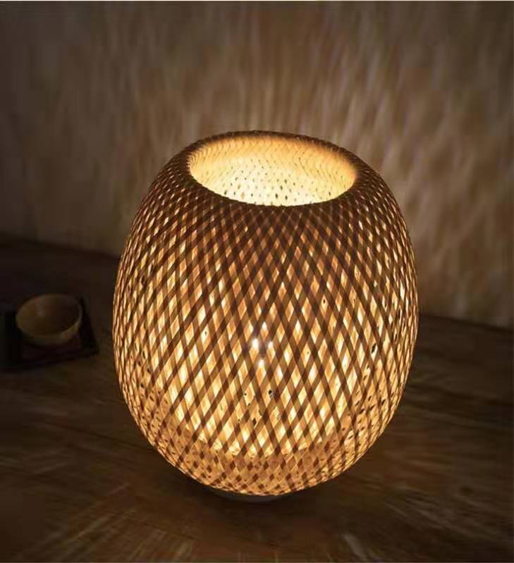 Bamboo Strip Weaving Simple Net Celebrity Homestay Decorative Table Lamp for Home - IVOIRART.COM