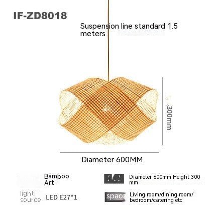 Bamboo Woven Bamboo Lamp Creative Decorative Chandelier - IVOIRART.COM