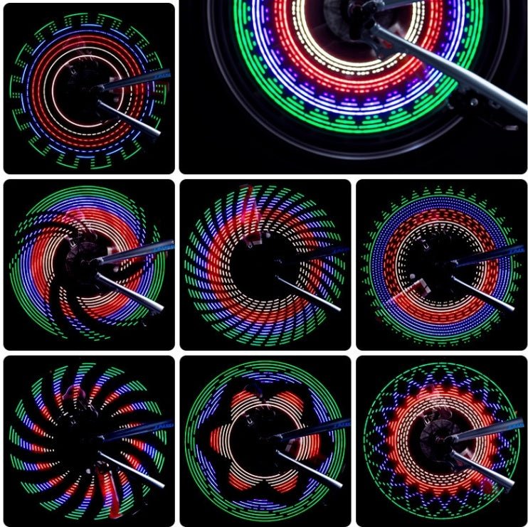 Bande lumineuse LED imperméable pour roues de vélo avec 32 motifs variés - IVOIRART.COM