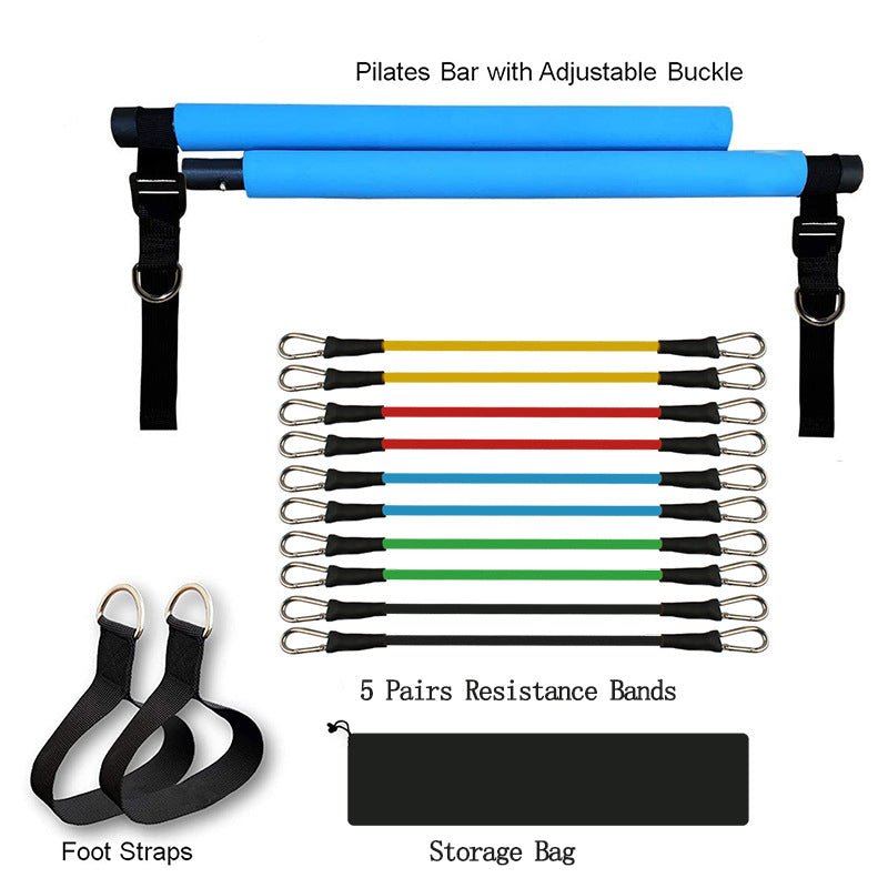 Barre portable de yoga, Pilates et fitness avec bandes élastiques de résistance - IVOIRART.COM