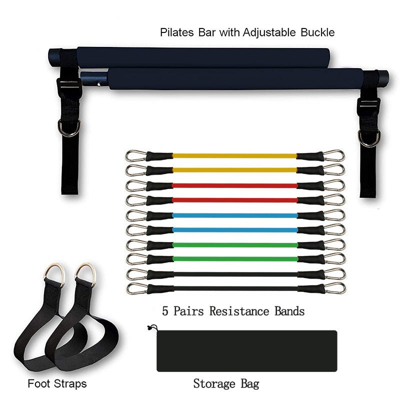 Barre portable de yoga, Pilates et fitness avec bandes élastiques de résistance - IVOIRART.COM