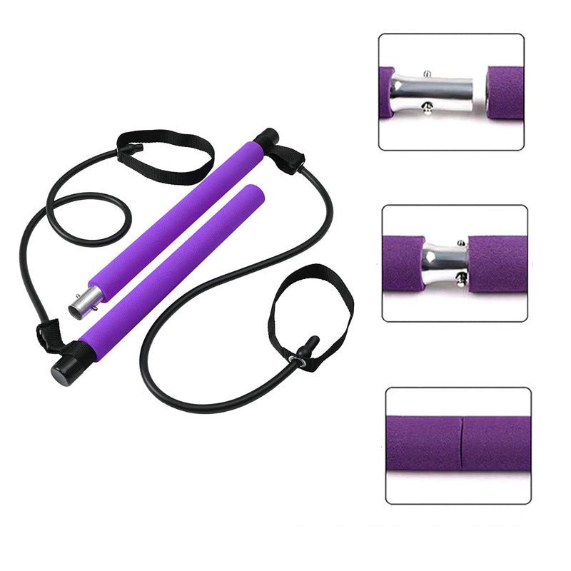 Barre portable de yoga, Pilates et fitness avec bandes élastiques de résistance - IVOIRART.COM