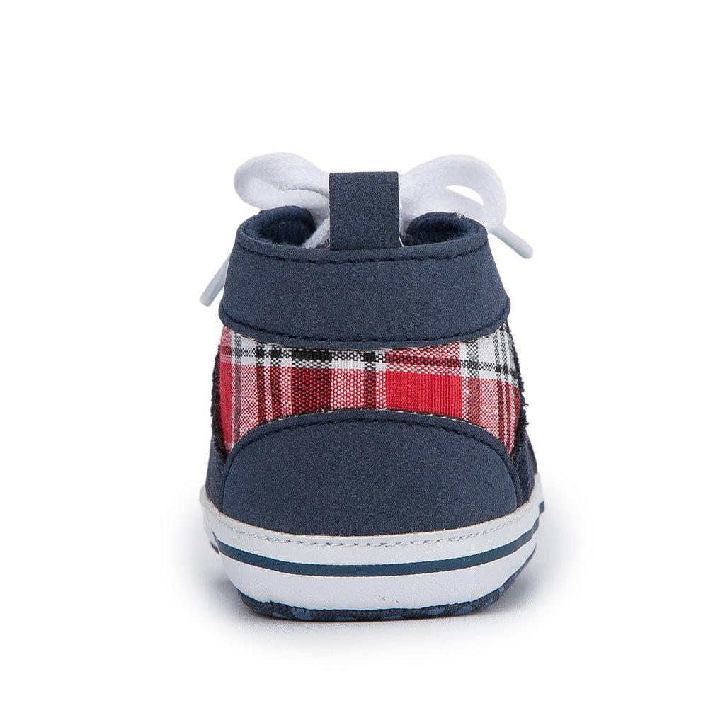Baskets Bébé Tout - Petit Antidérapantes à Semelle en Tissu, Style Simple Bleu - IVOIRART.COM