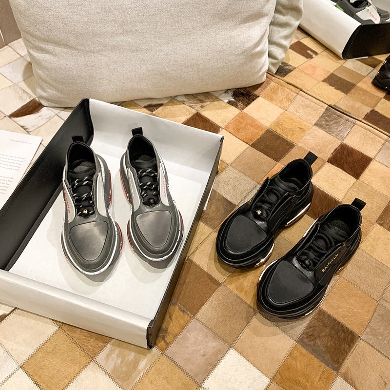Baskets décontractées à plateforme creuse et talon surélevé - Style casual - IVOIRART.COM