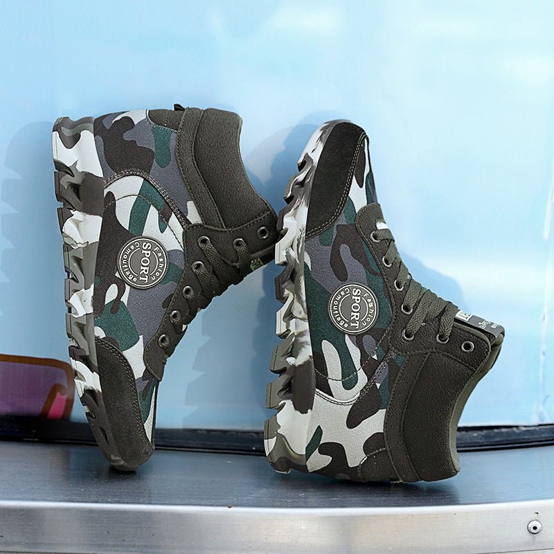Baskets décontractées femme camouflage à semelle surélevée élégantes vertes - IVOIRART.COM