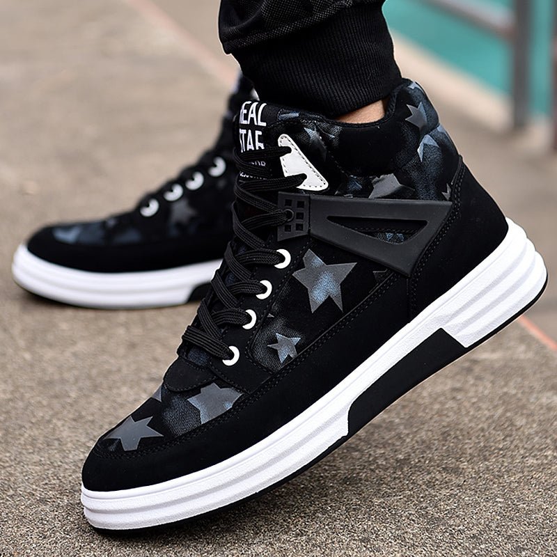 Baskets décontractées pour hommes, doublure polaire, style chaussures montantes - IVOIRART.COM