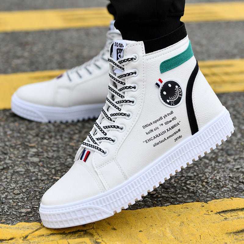 Baskets décontractées pour hommes, doublure polaire, style chaussures montantes - IVOIRART.COM