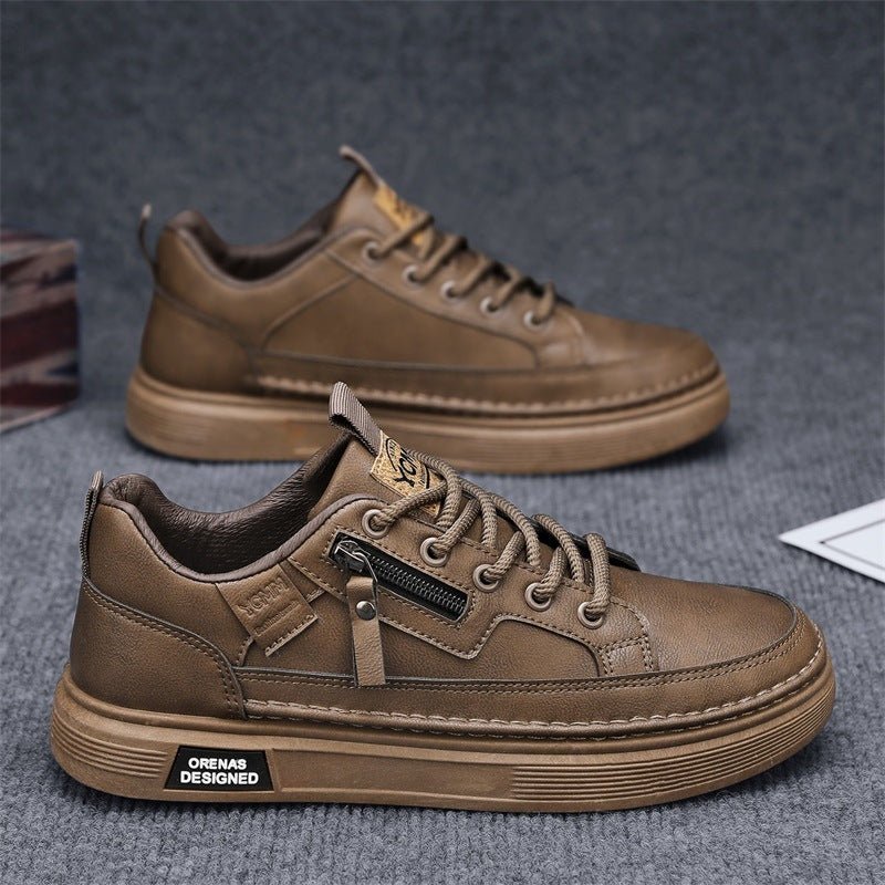 Baskets décontractées respirantes à lacets tendance, bout rond uni, confort optimal - IVOIRART.COM