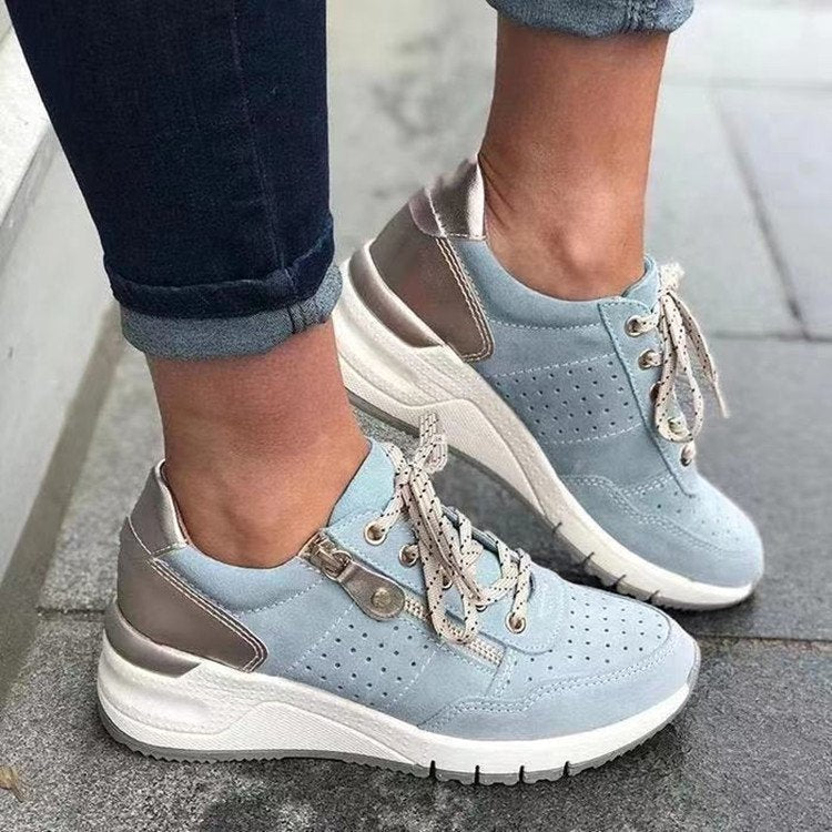 Baskets mode à semelle épaisse pour femmes, marche, course, décontractées extérieures - IVOIRART.COM