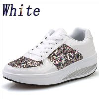 Baskets pour femmes ornées de sequins, matière toile, semelle vulcanisée - IVOIRART.COM