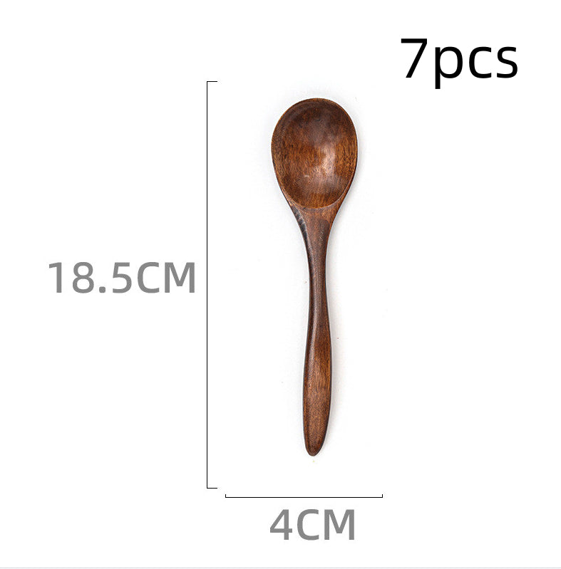 Cuillère à soupe en bois à long manche de style japonais