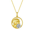 Collier Zodiaque Chinois Chien en Argent S925 Plaqué Or Moissanite 1ct 5,2g