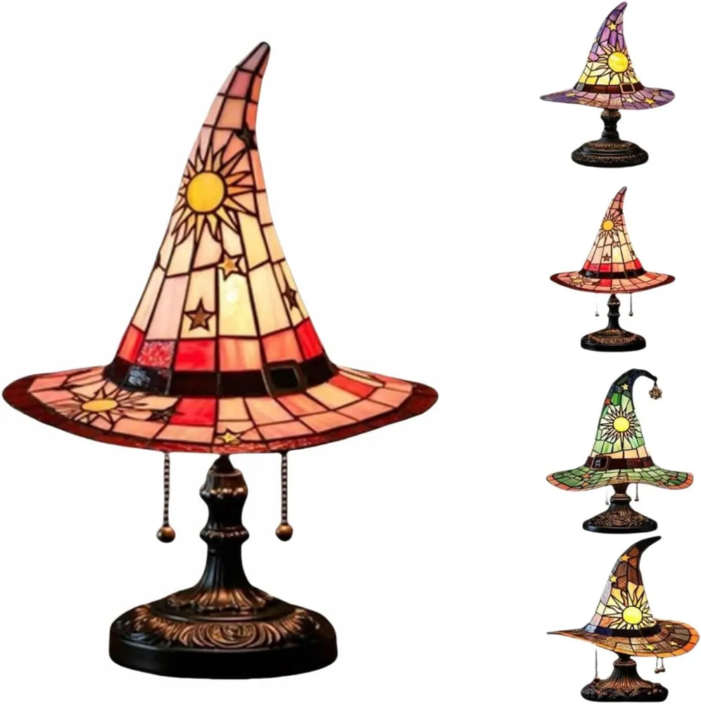 Lampe Chapeau de Sorcière, Amusement Effrayant Pour Petites Sorcières, Décoration en Forme de Chapeau de Sorcière Fait Main Pour Décorations de Fête de Chambre (Violet)