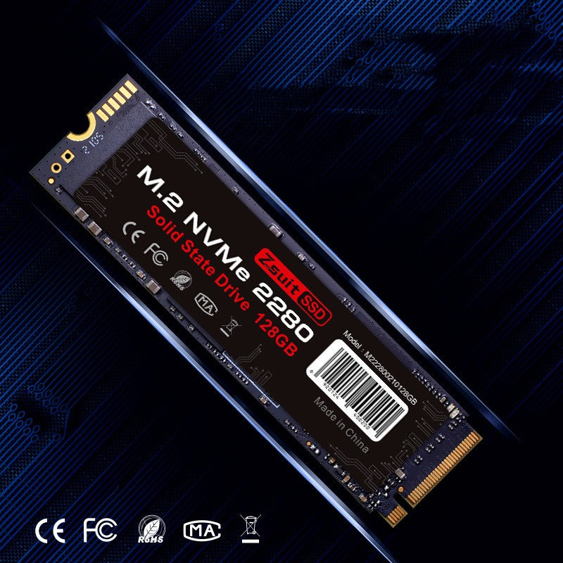 Disque SSD 12G M.2 2280 NVMe pour Ordinateur Portable et Bureau, 128 Go, Rouge Métal