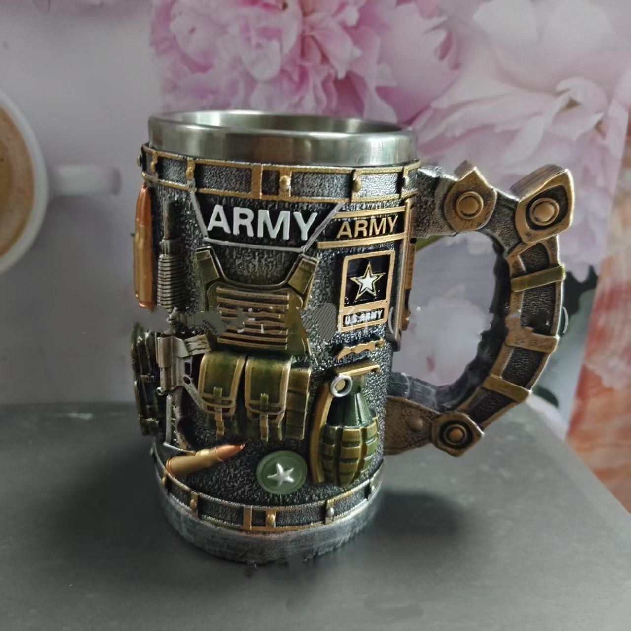 Gobelet en Acier Inoxydable Personnalisé en Résine Créative - Décoration Cadeau