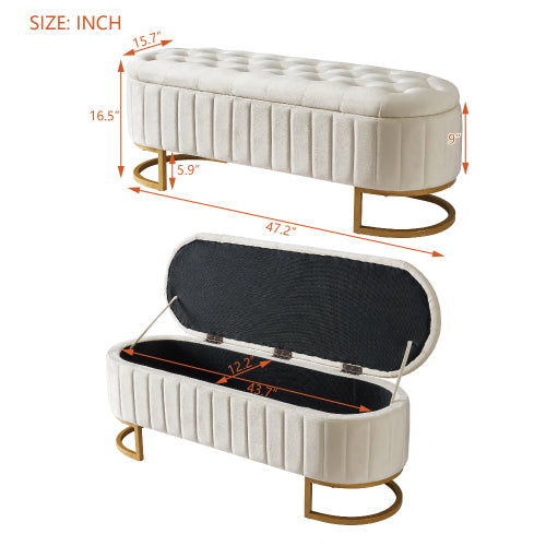 Pouf de rangement élégant en velours