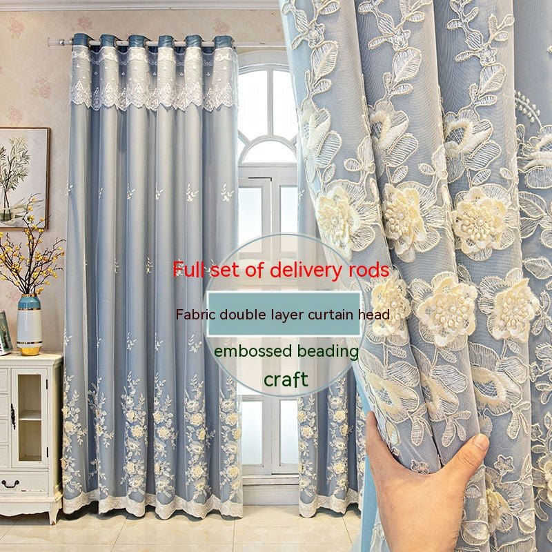 Bedroom Shading Wedding Home Double Open Curtain Finished Set - IVOIRART.COM