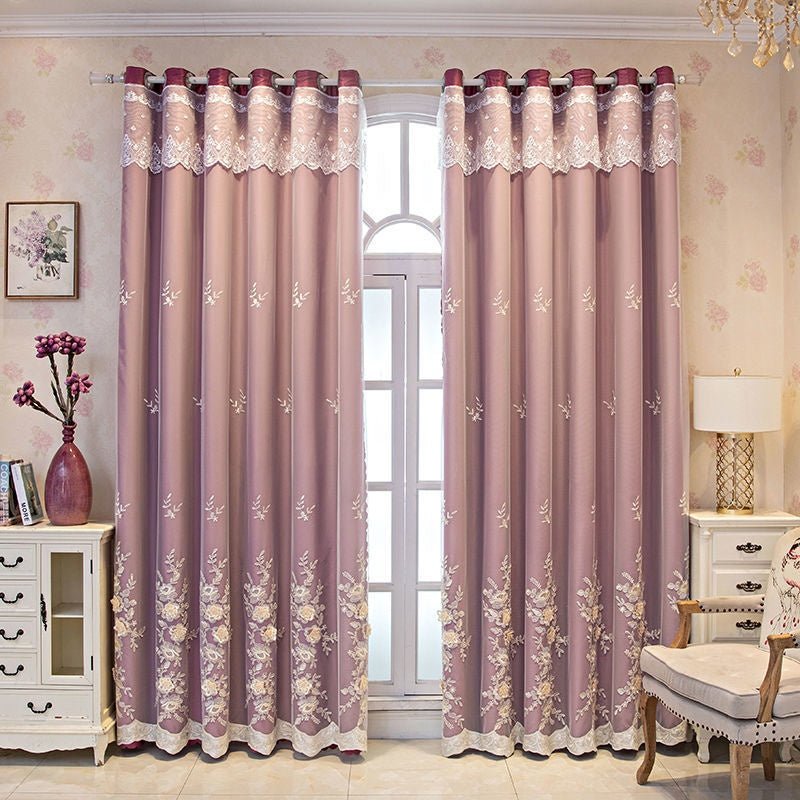 Bedroom Shading Wedding Home Double Open Curtain Finished Set - IVOIRART.COM